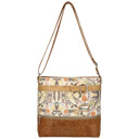 Cork crossbody bag with floral pattern