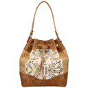 Cork bag with floral pattern