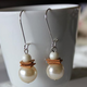 Cork earrings with pearls